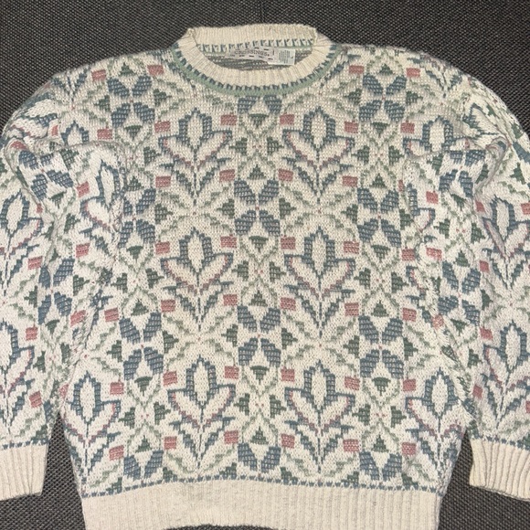Vintage Other - Vintage 80s Geometric Patterned Knit Sweater